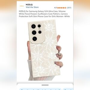 Floral Cream Phone Case Samsung Galaxy S24